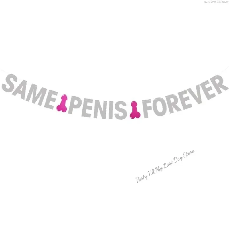 Gold SAME PENIS FOREVER Banner Hen Banner Bachelorette Party Decorations Garland Hen Bunting Flags Party Supplies
