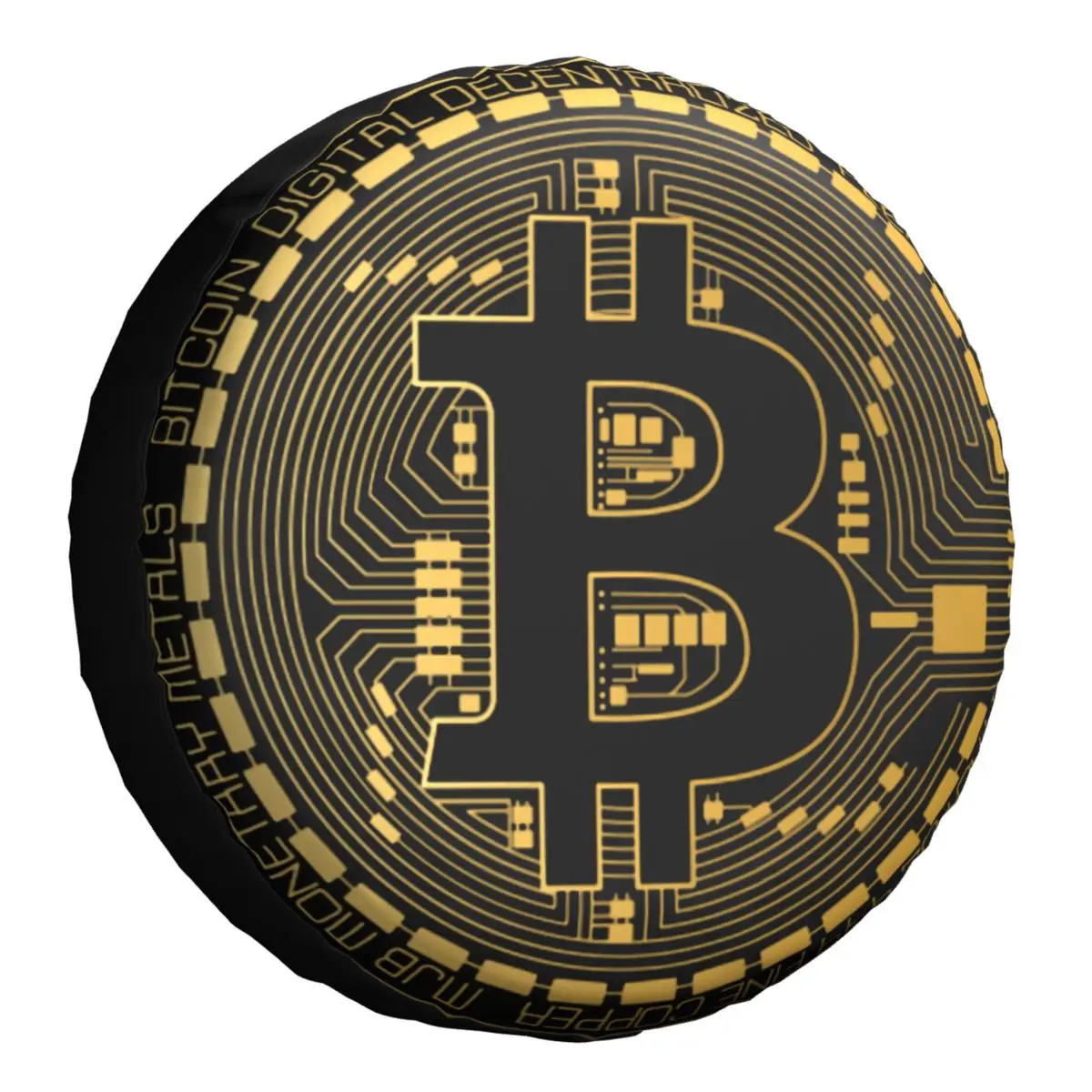 

Gold Bitcoin Spare Wheel Cover for Jeep Mitsubishi Pajero 4WD RV Cryptocurrency Crypto Currency Geek Tire Protector 14-17 Inch