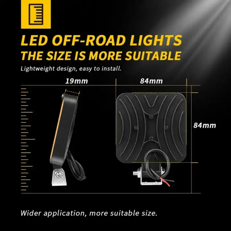 LED 라이트 바 48w 16 LED 작업용 비상등 오프로드 SUV ATV 보트 트럭 굴삭기 12V 트랙터 LED 램프 운전자 보조등