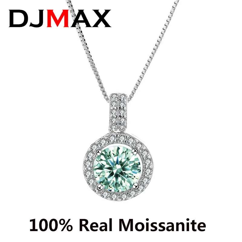 Moissanite Pendant Necklace Green Moissanite Necklace Sterling