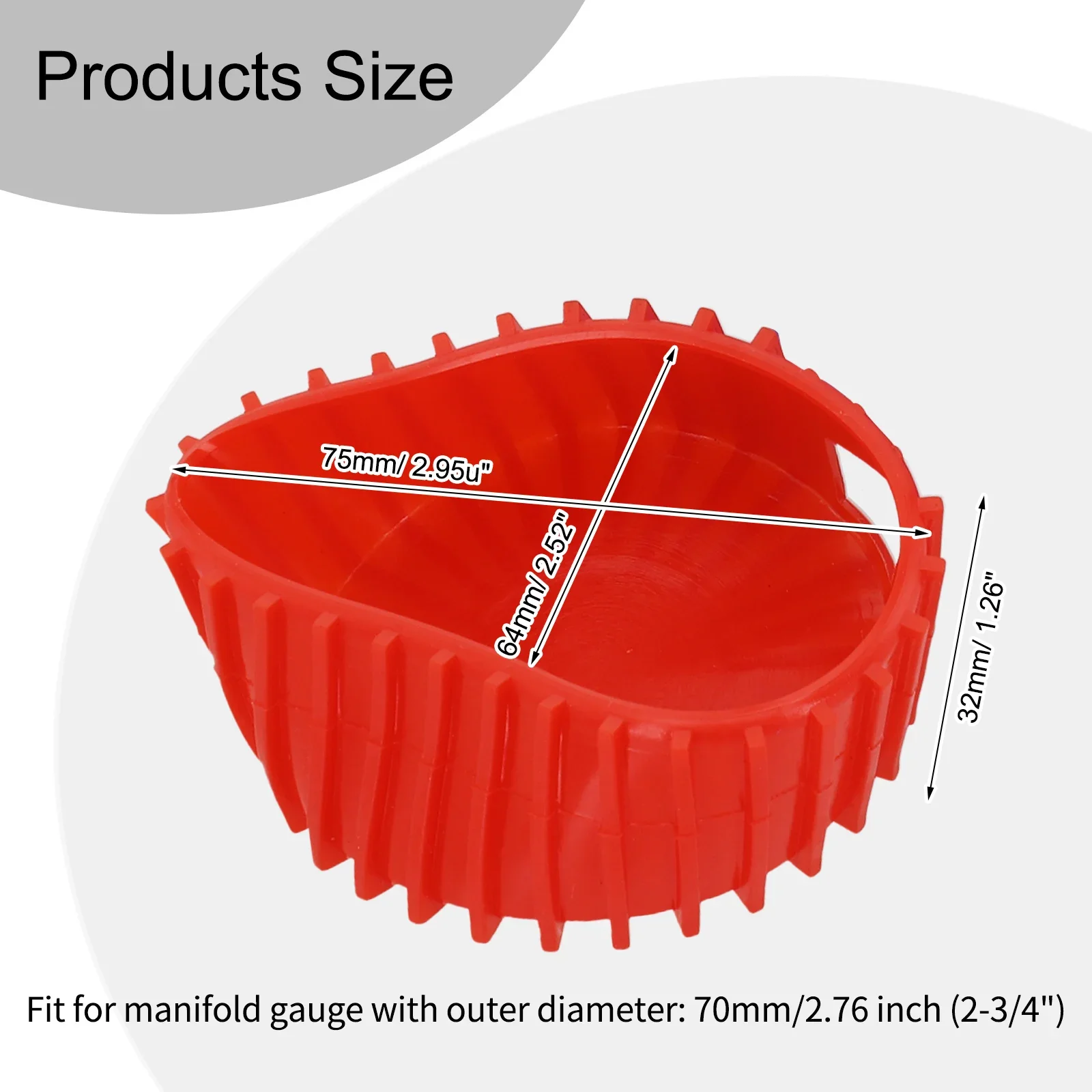 

2pcs 70mm Manifold Gauge Protective Boot Pressure Gauge Cover Rubber Meter Cover For Gauges Red Blue HVAC Refrigerant Gauges