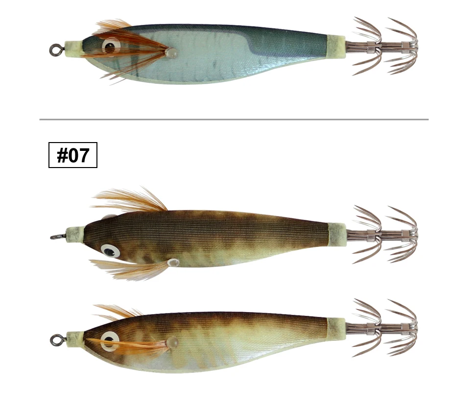2 stücke Tintenfisch Jig Haken Angeln Locken Leucht 10 cm 9g Künstliche Gefälschte Octopus Lockt Holz Garnelen Tintenfisch harten Köder Meer Jigs Tackle – Detail 9