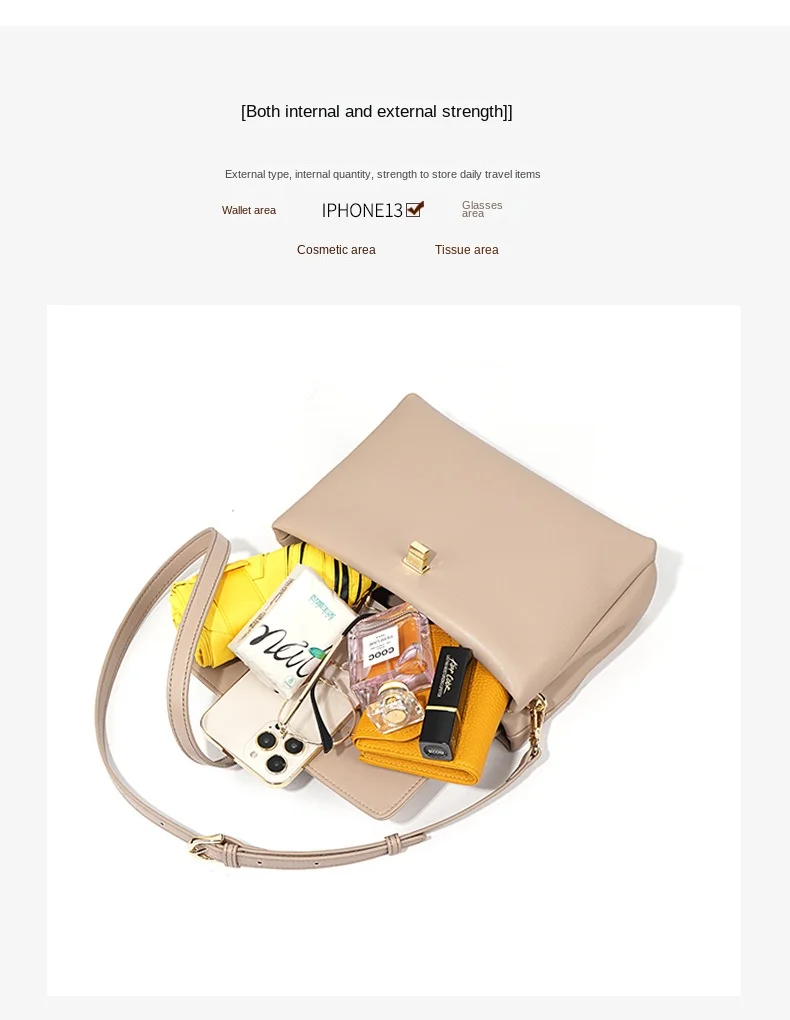 Damen Ledertasche Mit Drehverschluss Aus Weichem Rindsleder_voghion.com