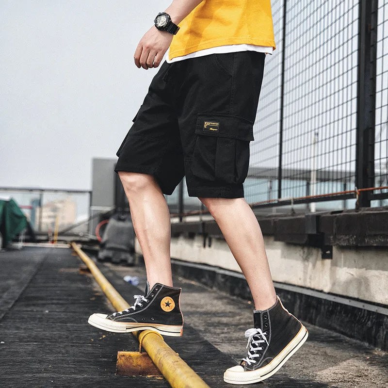 

New Summer Casual Cotton Shorts Men Jogging Short Pants Hip Hop Streetwear Male Multi-Pocket Breathable Cargo Shorts