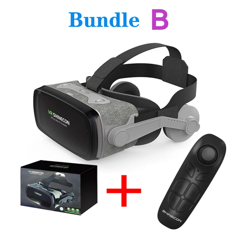 G07E 3D VR Glasses Box VR Headset Helmet For 4.7 to 6.53 Inch Smartphones Movie Video Game Virtual Reality Devices With Rocker 