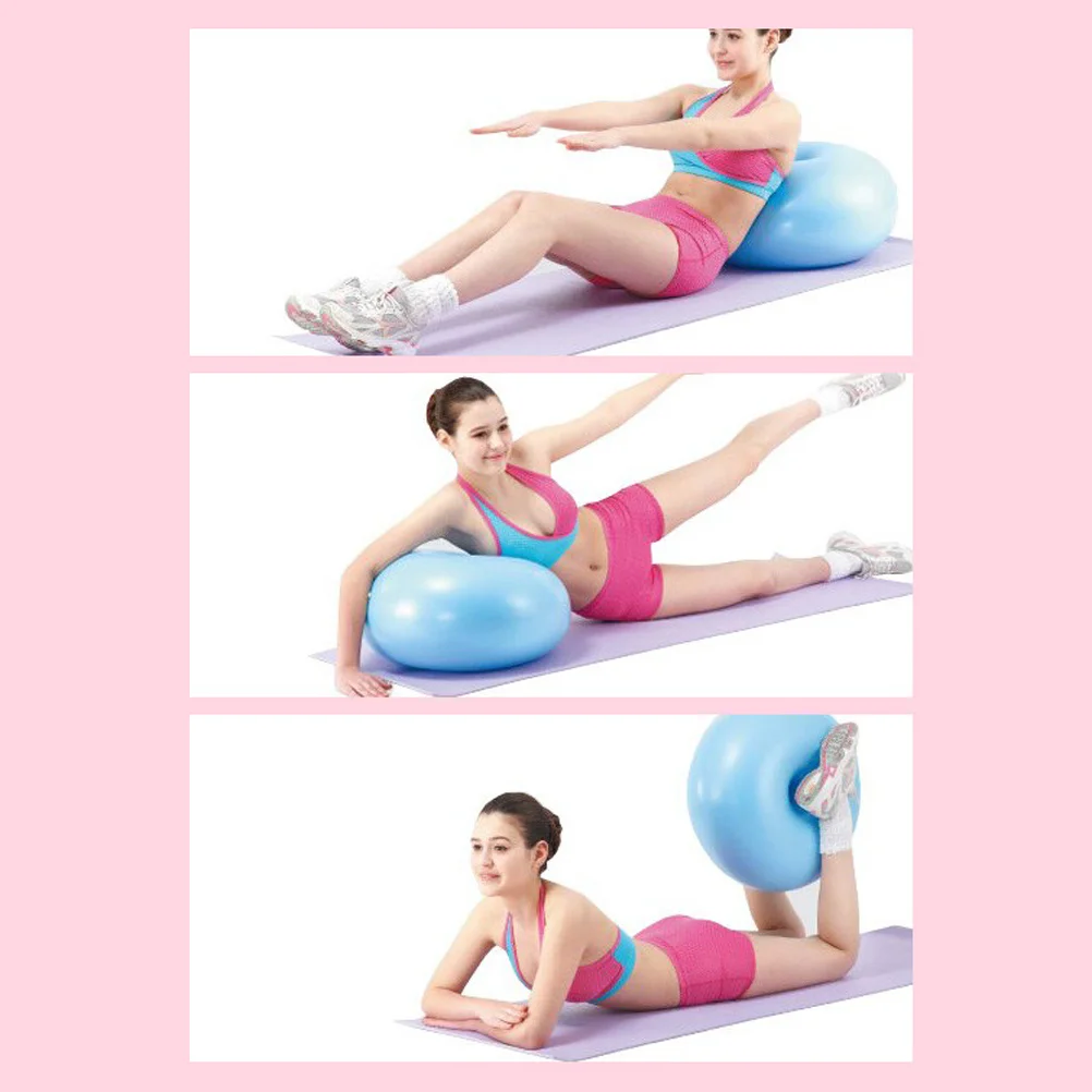Yoga Auxiliary Ball Donuts Shaped Fitness Ball Explosion-proof Exercise Balance for Home Inside with Air Pump (Light B