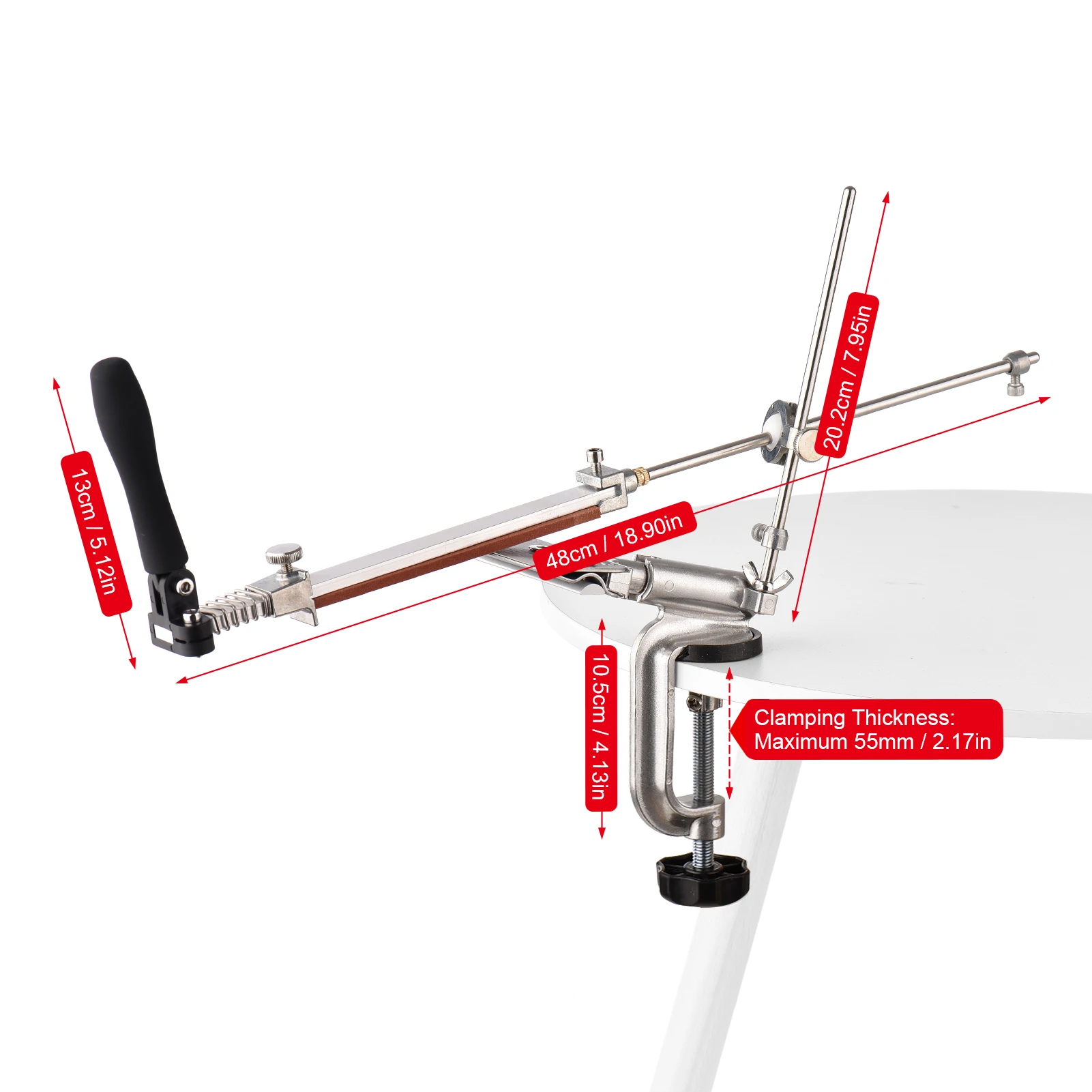 Knife Sharpener System with Desktop 4 Whetstones Clip on Knife