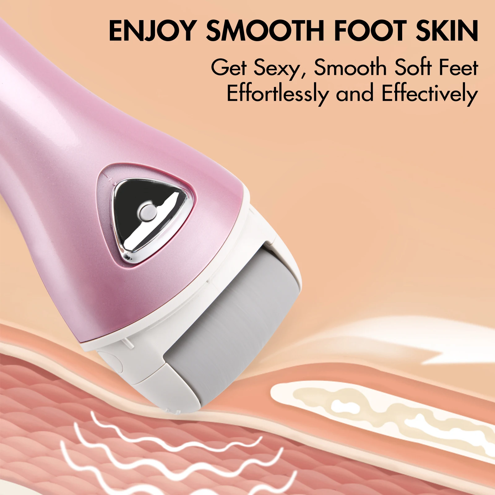 Pritech Foot Callus Dead Skin Remover Rechargeable Electric Pedicure Tools Professional Hard Cracked Dry Skin Spa for Bath 2