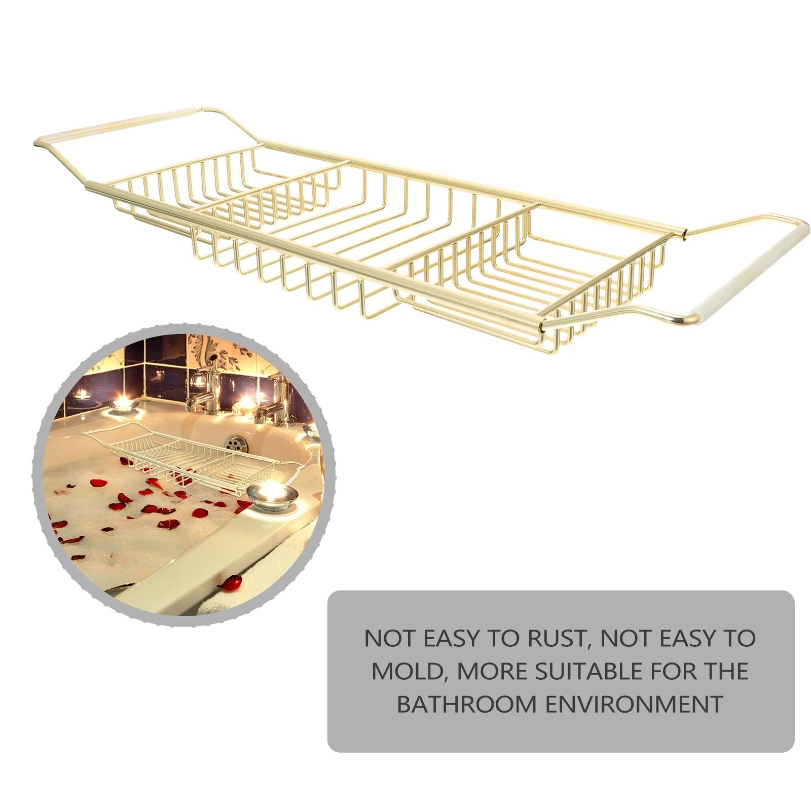 

Ipetboom Laptop Stand Wire Bath Tub Tray Stainless Steel Bathtub Tray Expandable Bath Table Shelf Over Bath Tub Racks