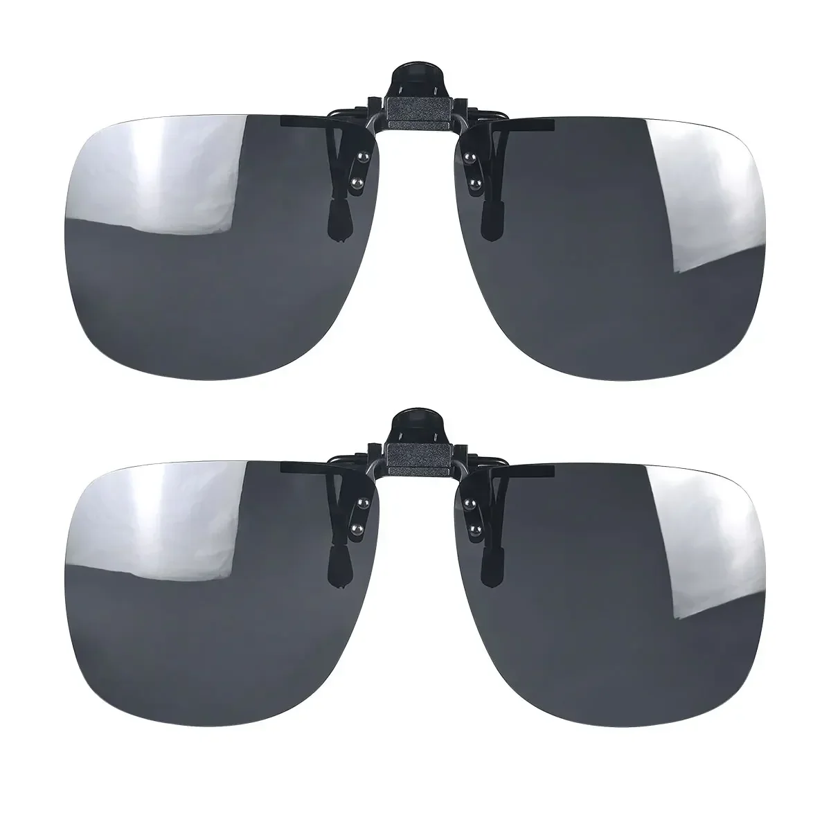 Enhanced Sleep-Optimized Polarized Clip-On Sunglasses - Large Square Shape with Orange and Yellow Lenses