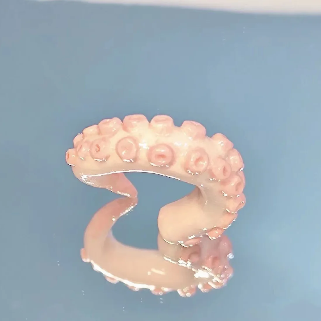 Fashion Cute Pink Octopus Foot Rings for Women Opening Adjustable Octopus Rings Gothic Punk Hip Hop Jewelry Accessories Gifts