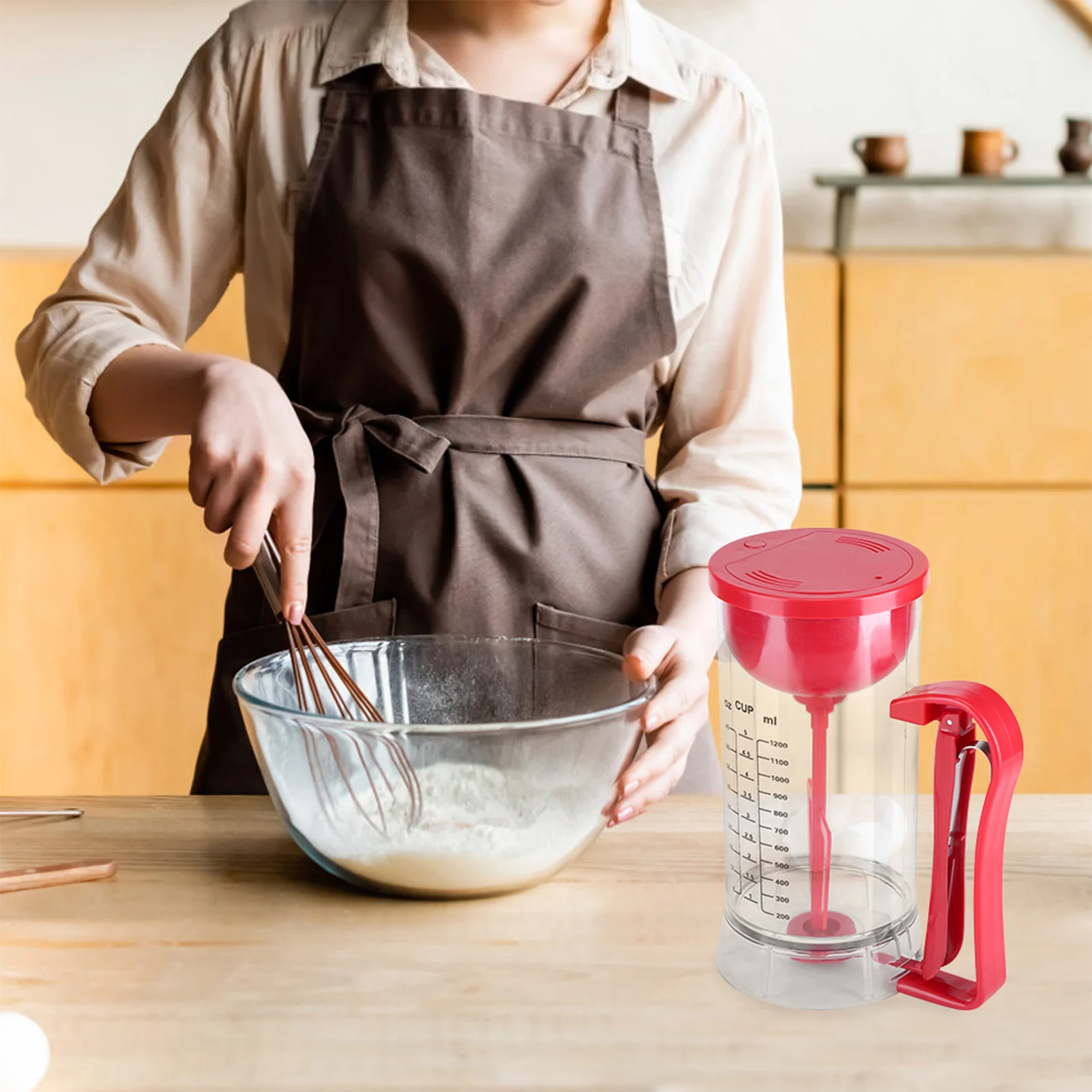 Electric Batter Mixer Cordless Electric Battery Powered Mixer Dispenser Pancake Cupcake Waffle Batter Maker Machine
