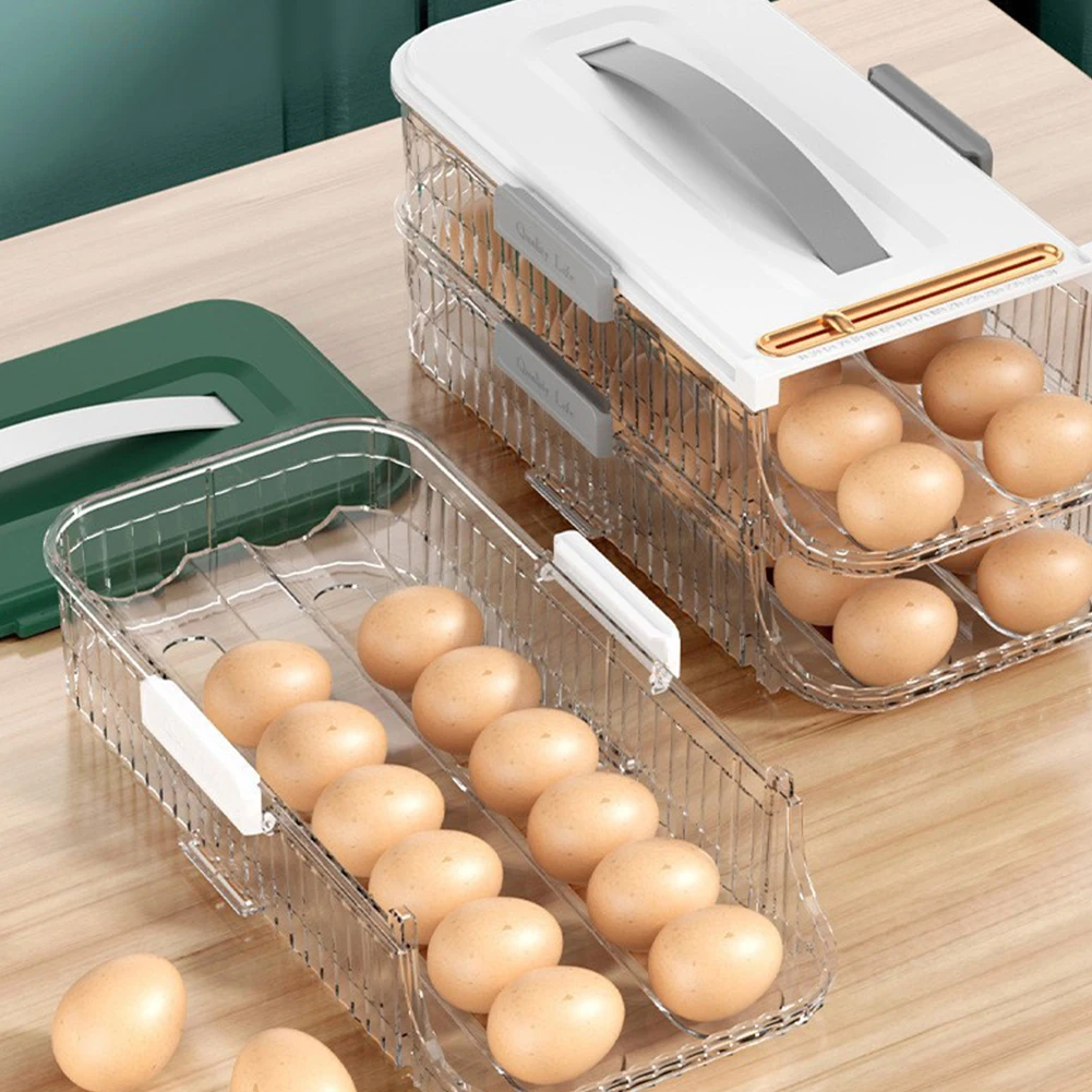 1/2/3 Layer Fridge Egg Storage Box Automatic Rolling Eggs Holder Rack Refrigerator Eggs Dispenser Kitchen Egg Organizer Holder 5