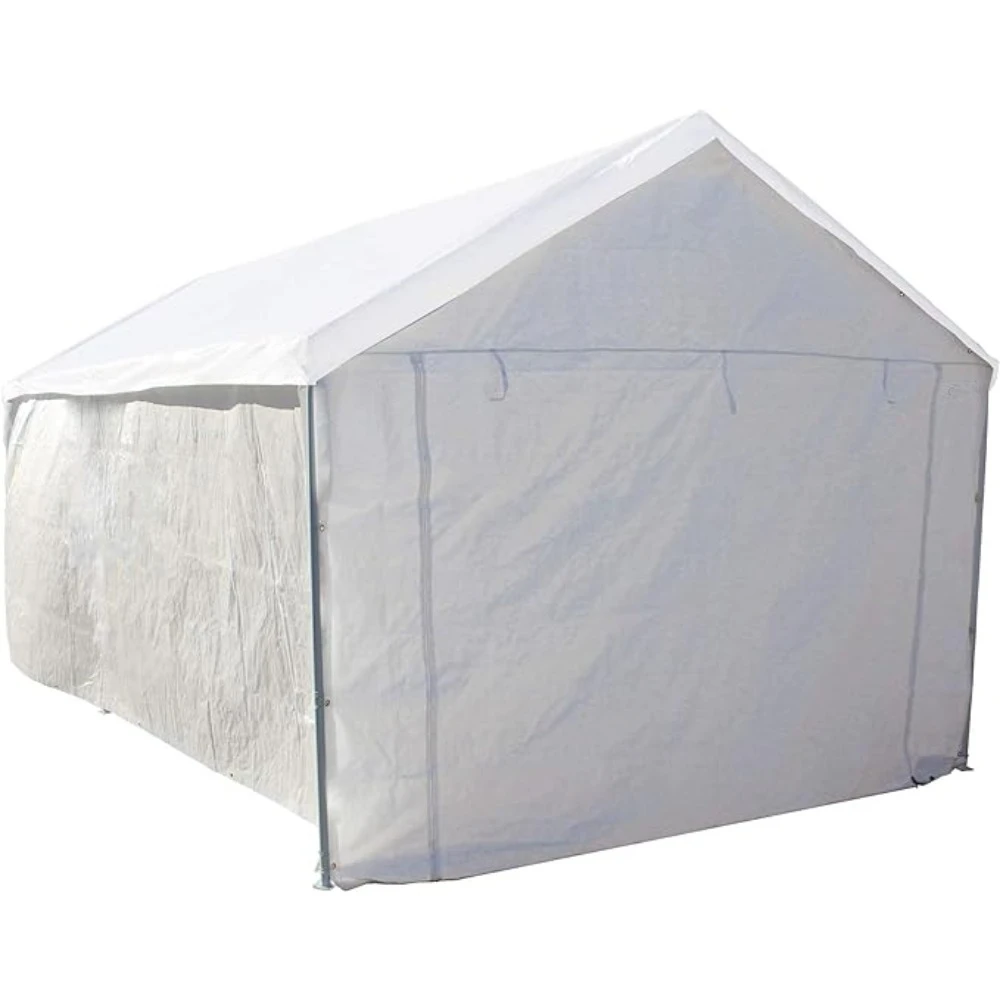 

Caravan Canopy Side Wall Kit for Domain Carport Prefabricated House White (Top and Frame Not Included) Awning Garden Buildings