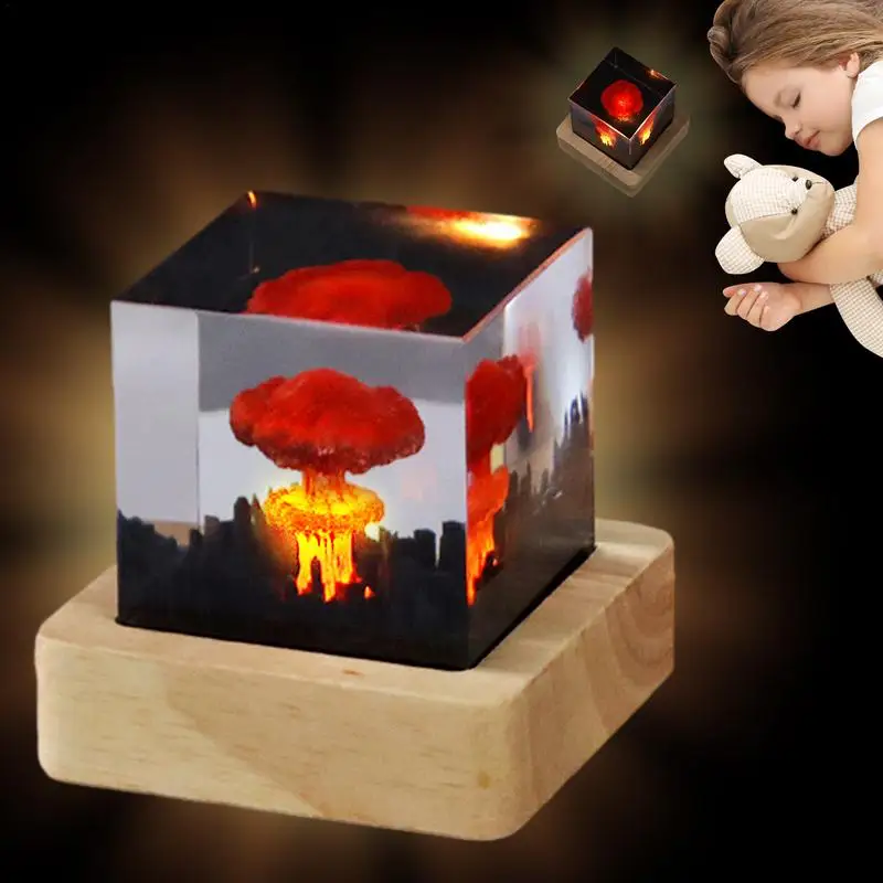 

Creative Nuclear Explosions Mushroom Cloud Lamp USB Atomic Resin Night Light Home Decoration Christmas Gifts Table Lamp