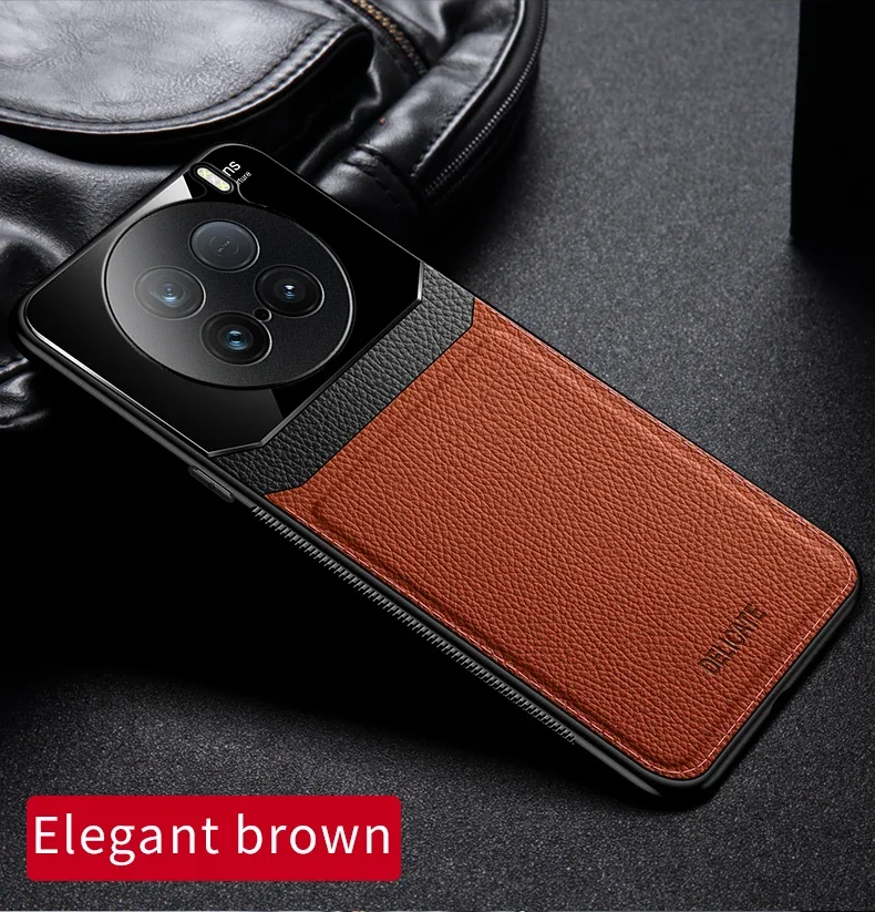 Luxurious Leather Phone Case with Camera Protection and Shockproof Cover