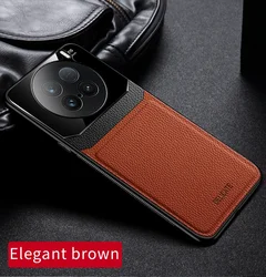 Luxurious Leather Phone Case with Camera Protection and Shockproof Cover for Vivo V21 4G (Brown)