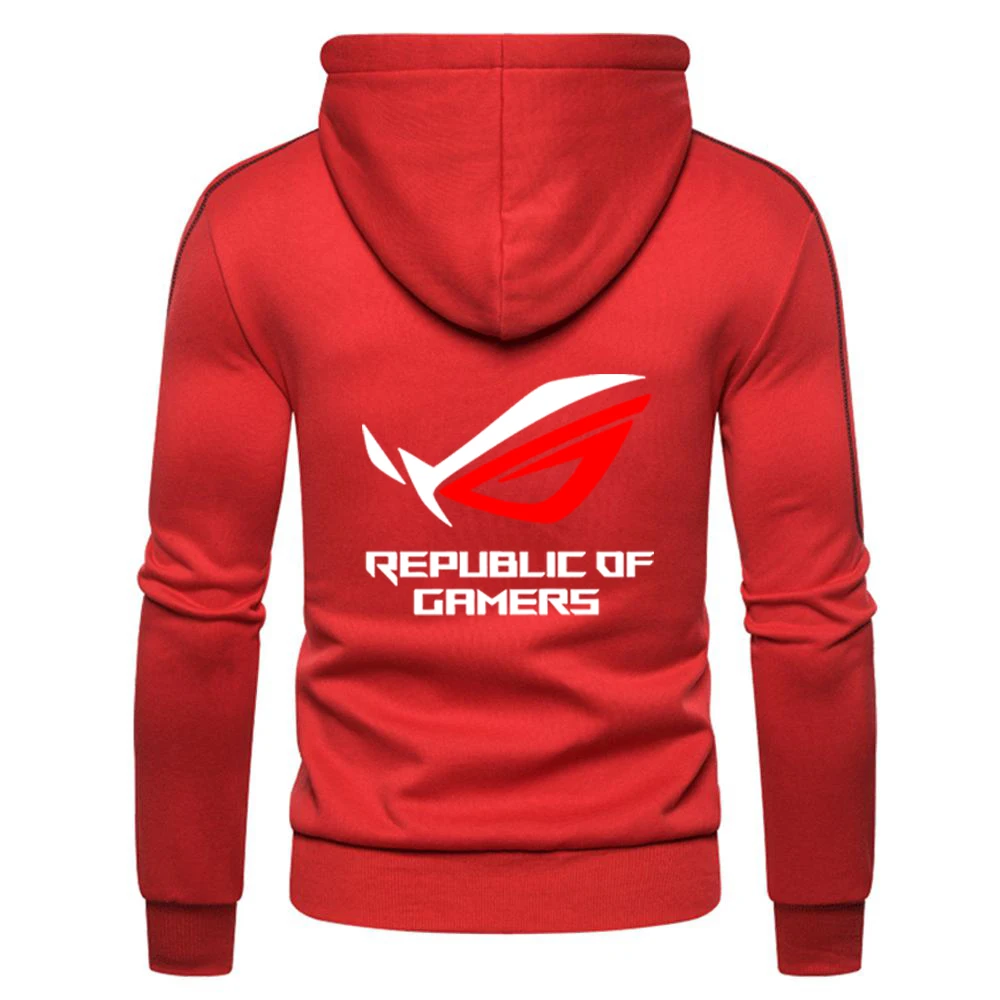 Men's Solid Color Zipper Hoodie Pullover