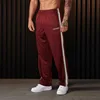 2025YA Men's Sports Pants with Ribbon Stripe Splicing Embroidered Casual Pants, Gym Sports Straight Pants 1