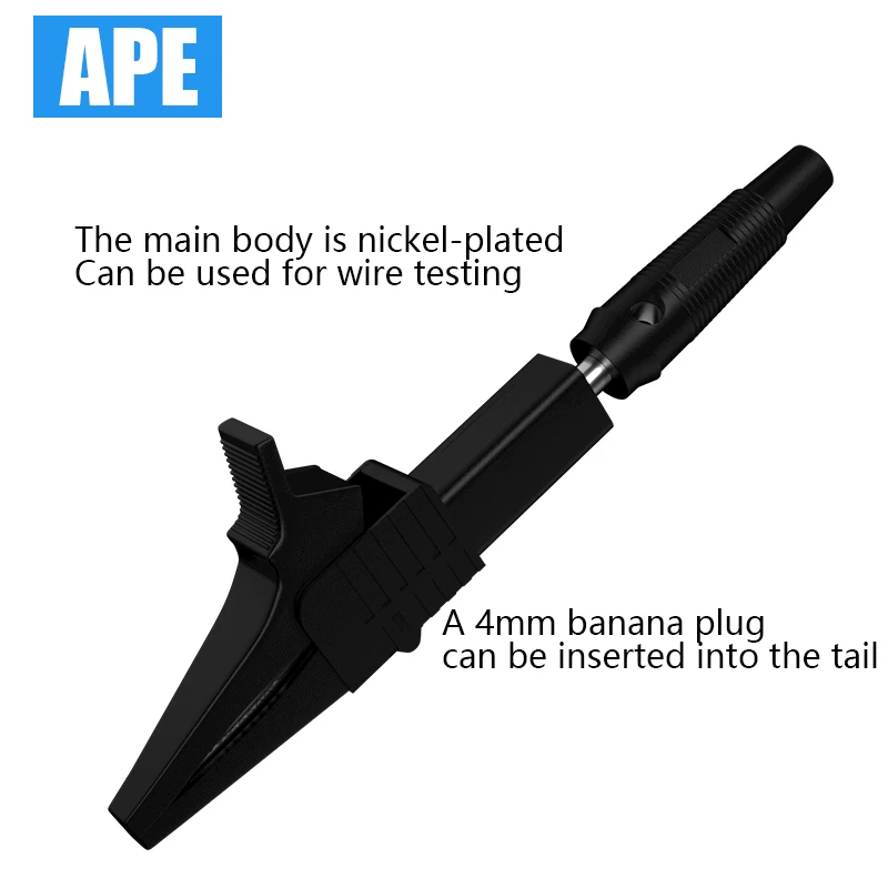 2pcs 32A 1000V Crocodile Alligator Folders Safety Test Clips for 4MM Shrouded Banana Plug for alligator clips,test clip