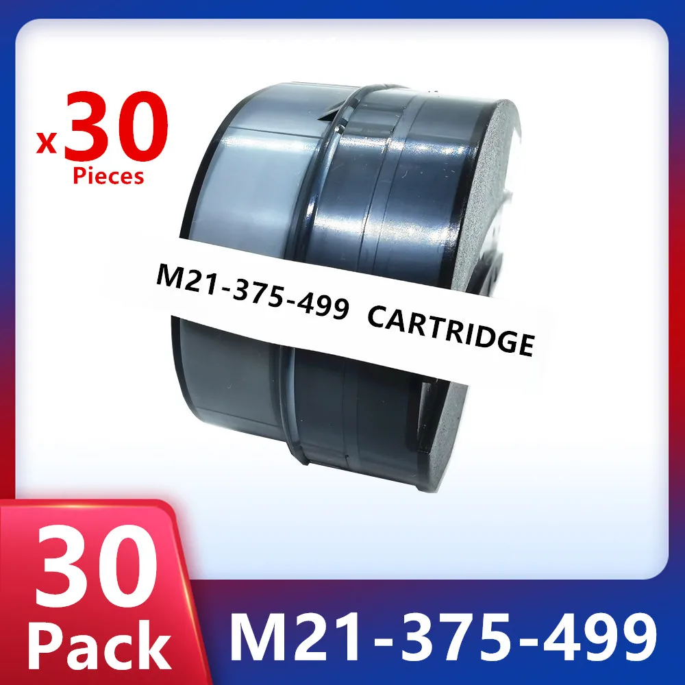 30 팩 교체 M21-375-499 나일론 천 카트리지 블랙 화이트 일반 식별, 와이어 마킹 실험실 라벨