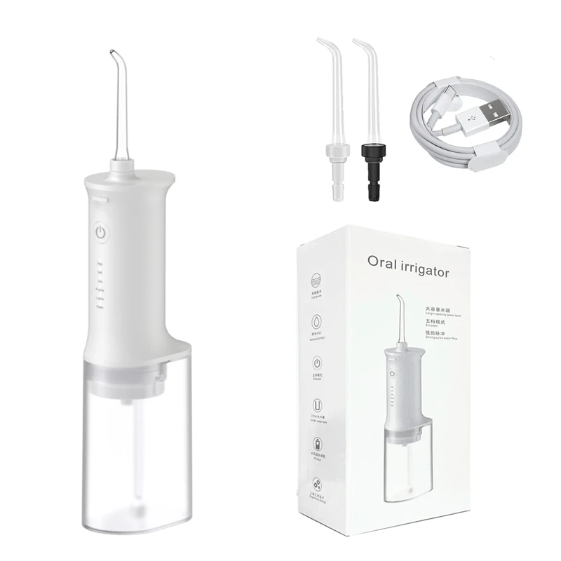 

Dental Irrigador with USB, 5 Wheels, 3 Modes, Recargable Tips, 300ml