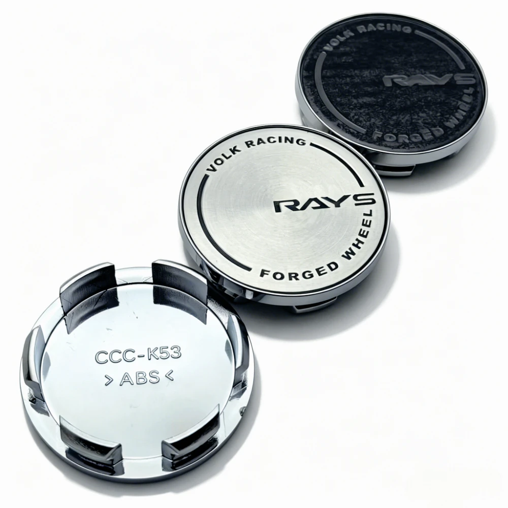 4개입 JDM VOLK 로고 엠블럼 레이즈 배지 자동차 휠 센터 캡 허브 캡 53MM 클립 48MM 휠 림 허브캡 먼지 커버 자동차 액세서리