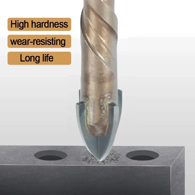 Cross Hex Tile Drill Bit Glass Ceramic Concrete Hole Saw Alloy Triangle Drill Bit Size 3/4/5/6/8/10/12mm