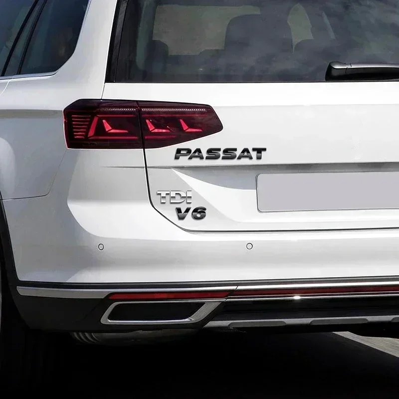 폭스바겐 파사트 B5 B5.5 B6 B7 B8 차량 스타일링 액세서리용 ABS TSI TDI V6 V8 레터링 엠블럼 장식 리어 트렁크 스티커