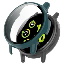 Premium Tempered Glass Case for Smartwatch - Protective Screen Cover & Bumper Shell (Pine Green)