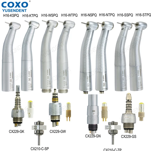 Turbine Dentaire Haute Vitesse YUSENDENT à LED Fibre Optique - Compatible KaVo/NSK/Sirona - Neuf
