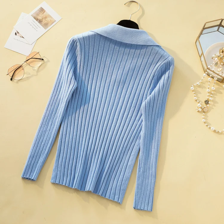 2021 Women Sweater Basic Casual Solid Knit Jumper Korean Sweater Pull Femme Top Elasticity Winter Turn-down Collar Pullovers red sweater