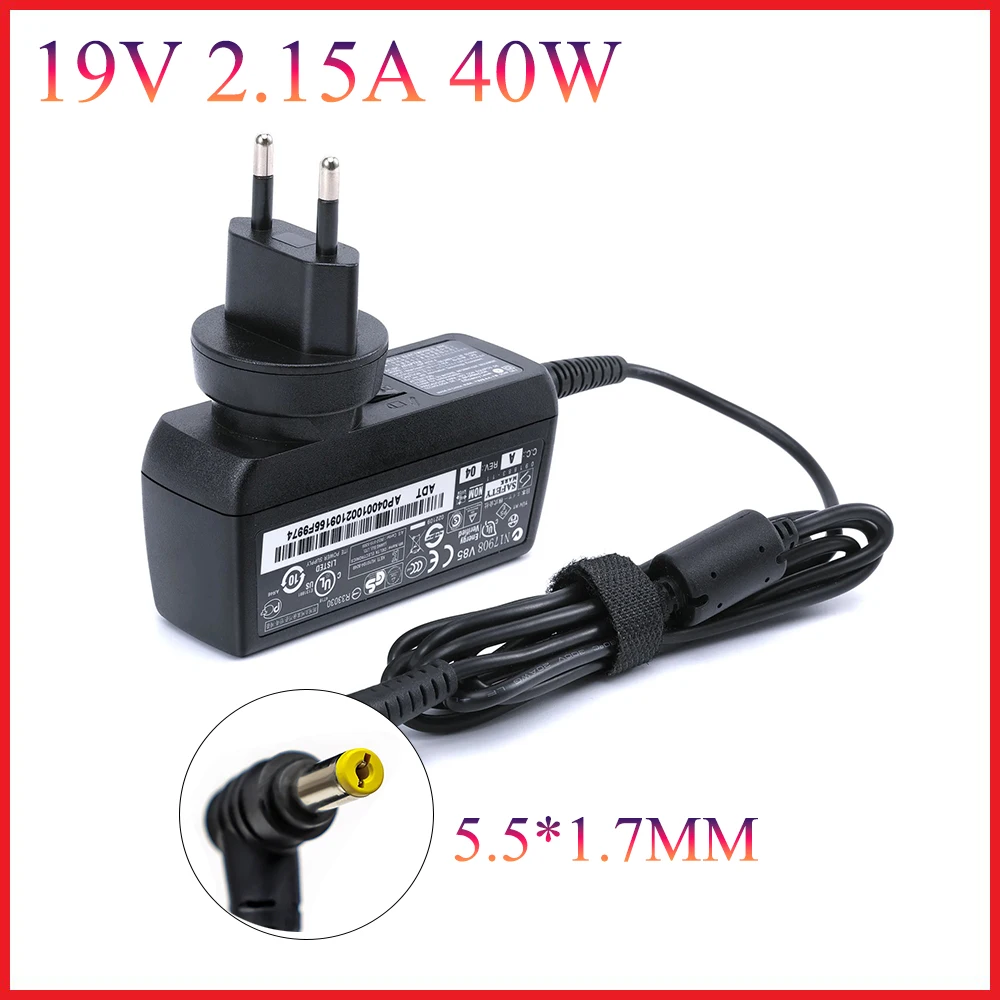 

19V 2.15A 40W 5.5x1.7mm Laptop AC Adapter Charger For Acer Aspire One D255 533 D257 D260 W500P W501 W501P Charger Power Supply