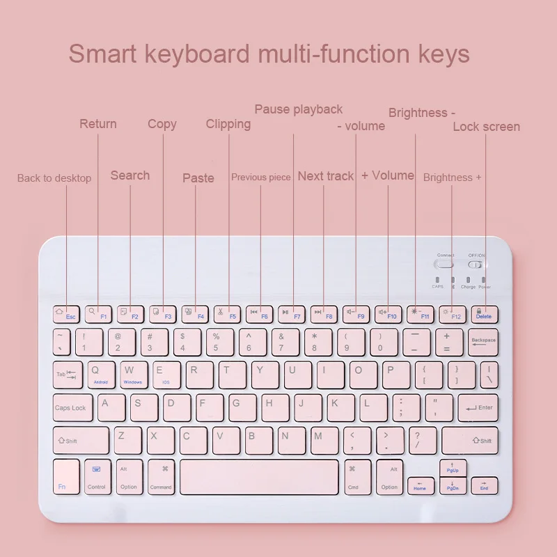 Wireless iPad Keyboard For Bluetooth Keyboard and Mouse Set 10 Inch Rechargeable Bluetooth For Korean Russian Portuguese Arabic
