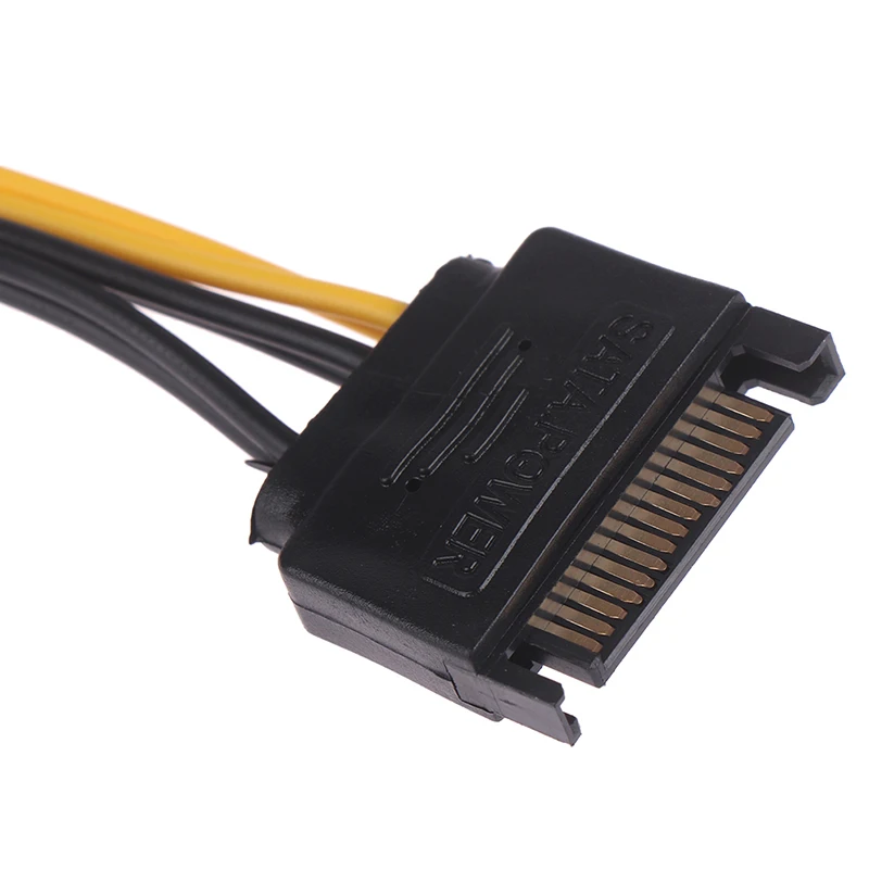 1pc 15핀 SATA 케이블(수) - 8핀(6+2) PCI-E 전원 케이블 20cm(그래픽 카드용) 고속 데이터 전송, 내구성 및 플러그인 기능 포함
