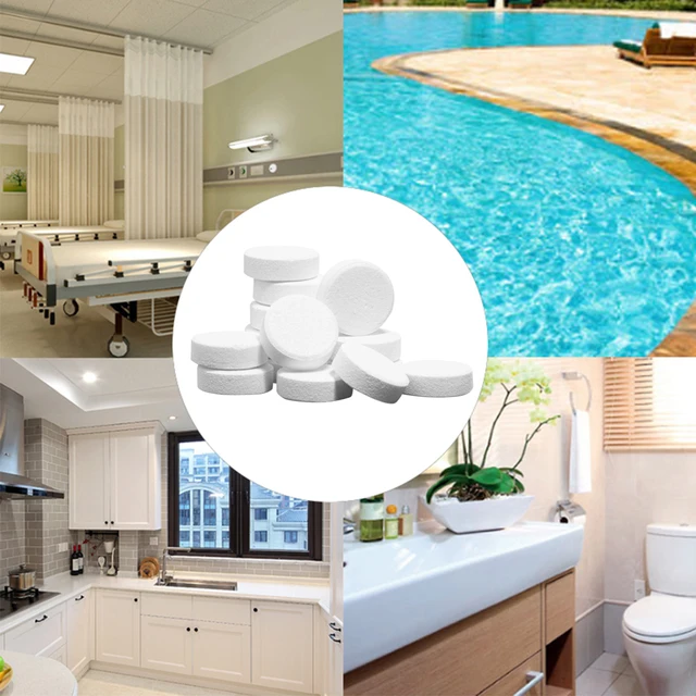 100G/200Gtablets Fertőtlenítő Tabletták Úszómedence Klór Azonnali Pezsgő Csövek Tisztító Úszó Medence Adagoló - Image 2