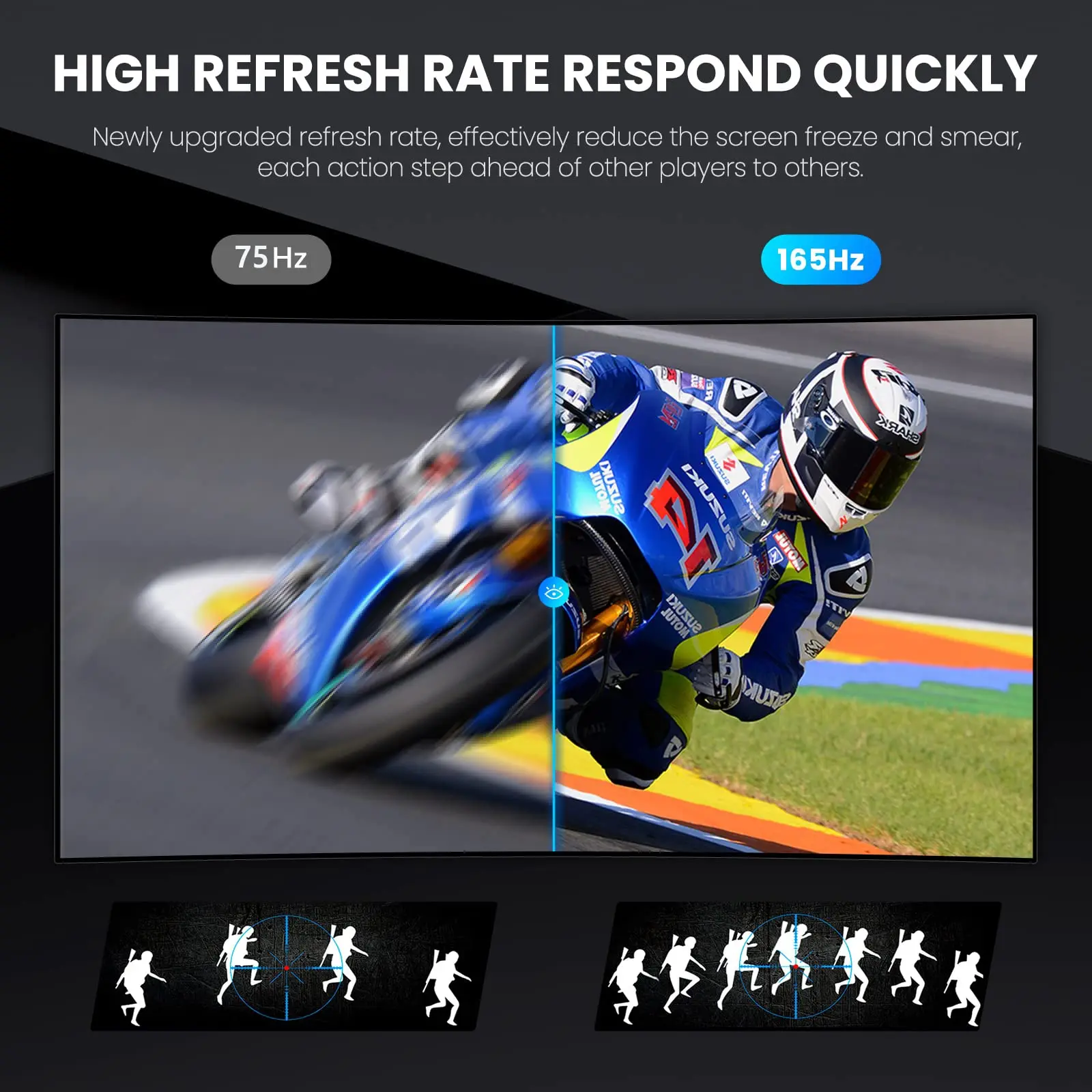 HQGDN 27 &144hz/165HZ   ӿ , Ǯ HD 1080P 1800R Ӹ ǻ  1ms GTG (FreeSync HDMI + DP )