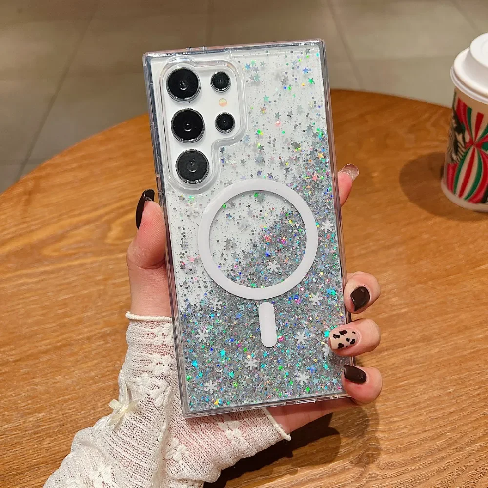 Bling Glitter Shockproof Hard Back Phone Case with MagSafe Technology