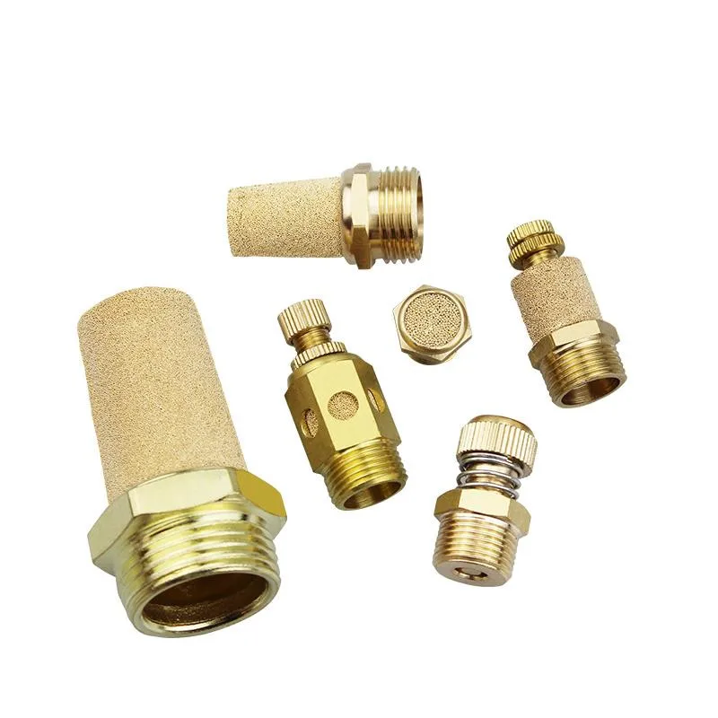 Pneumatic Exhaust Muffler Silencer M5 1/8 1/4 3/8 1/2 3/4 BSP Male Thread For Air Noise Brass Adjustable Long Short BSL SLM SLL