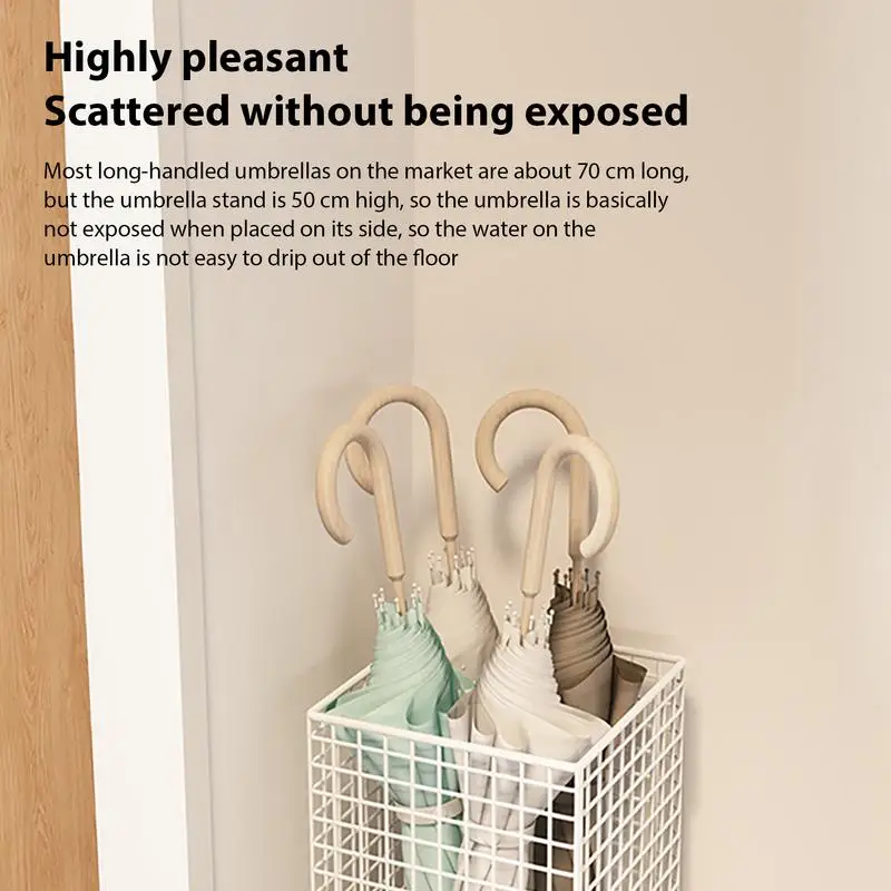 Entryway Umbrella Holder Metal Iron Storage Rack Umbrella Stands Rust-Resistant Racks Large-Capacity For Doorway Canes