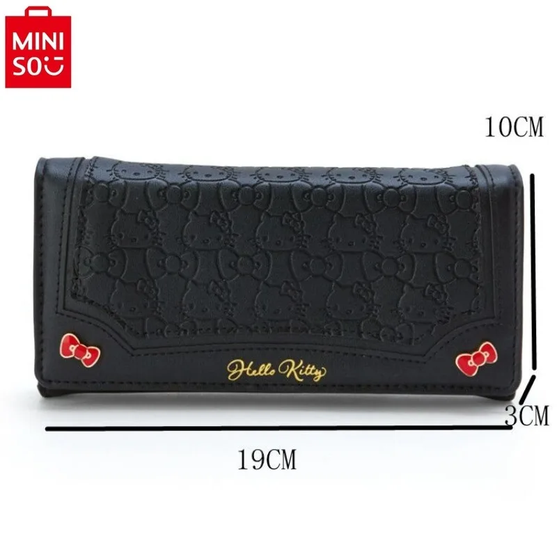 

MINISO Sanrio Cartoon Hello Kitty Kuromi Long Wallet Student Bow Sweet Multi functional Cute Women's Handbag