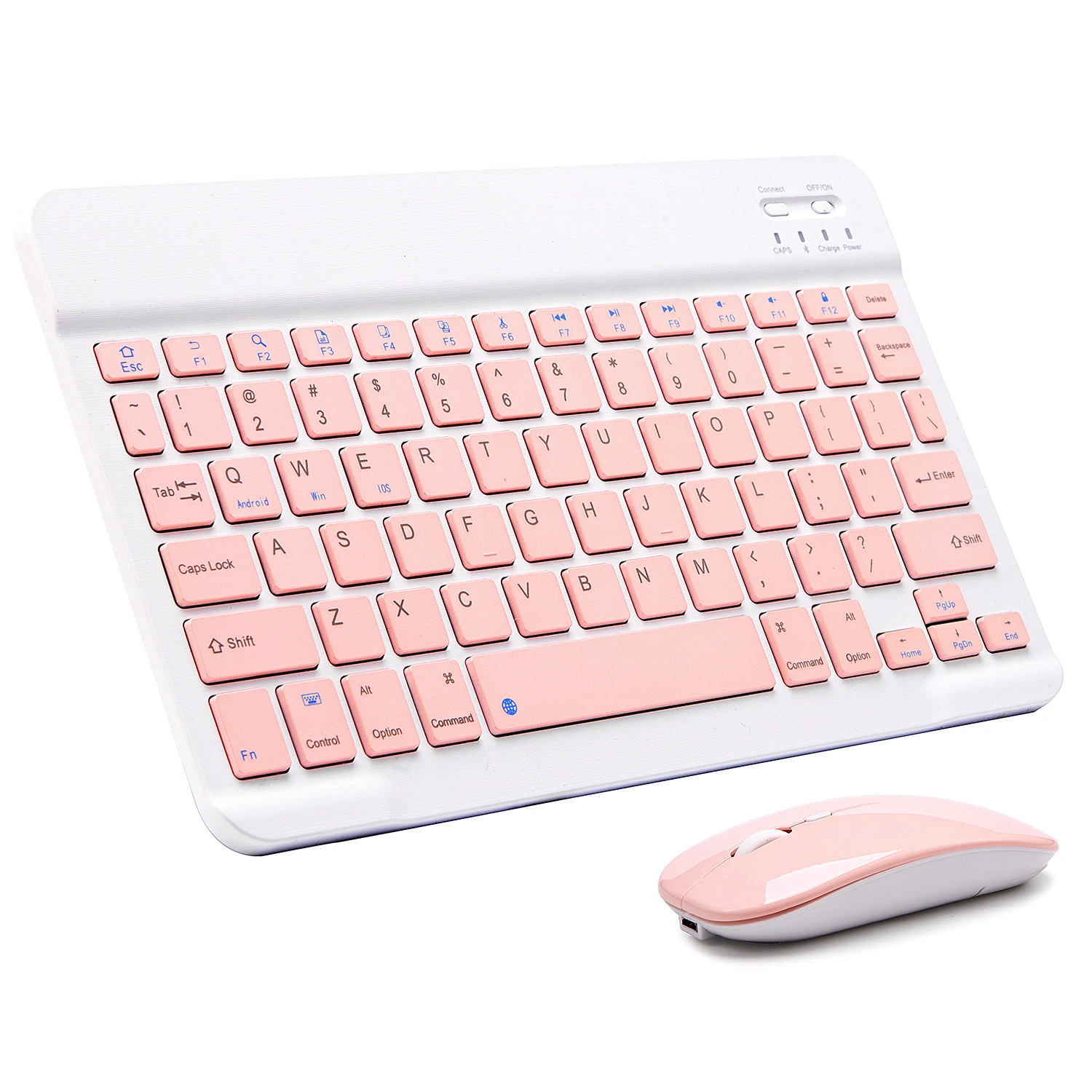 Pink Wireless Bluetooth Keyboard and Mouse Mini Spainish Keyboard Bluetooth Keyboard for Tablet IOS Android IPhone Ipad Keyboard computer keypad Keyboards