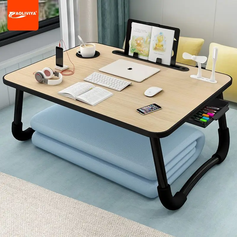 AOLIVIYA Folding Table Sofa Desk Laptop Table Bed For Dorm Room Bedroom Floor Sitting Bay Window A9
