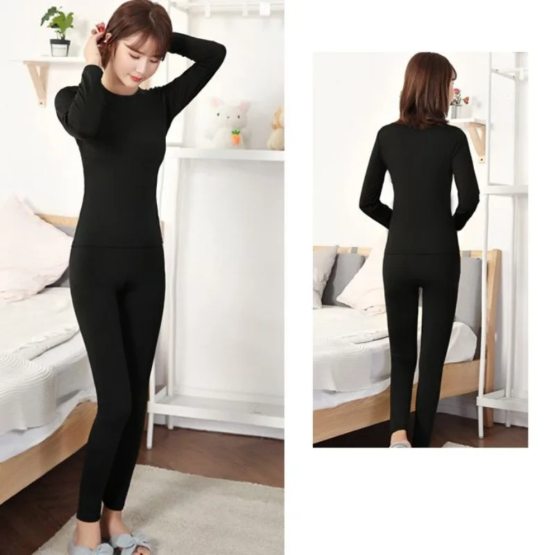 2023 New Warm Underwear Women Plush Thin Autumn Clothes Autumn Pants Set Large Size Winter Student Thermal Underwear Sets