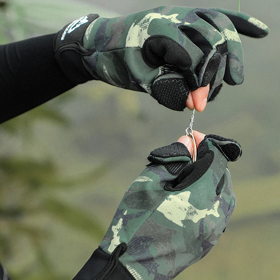 WALK FISH New 1Pair Sport Winter Fishing Gloves 3 Half-Finger Outdoor Breathable non-slip Gloves Fishing Equipment