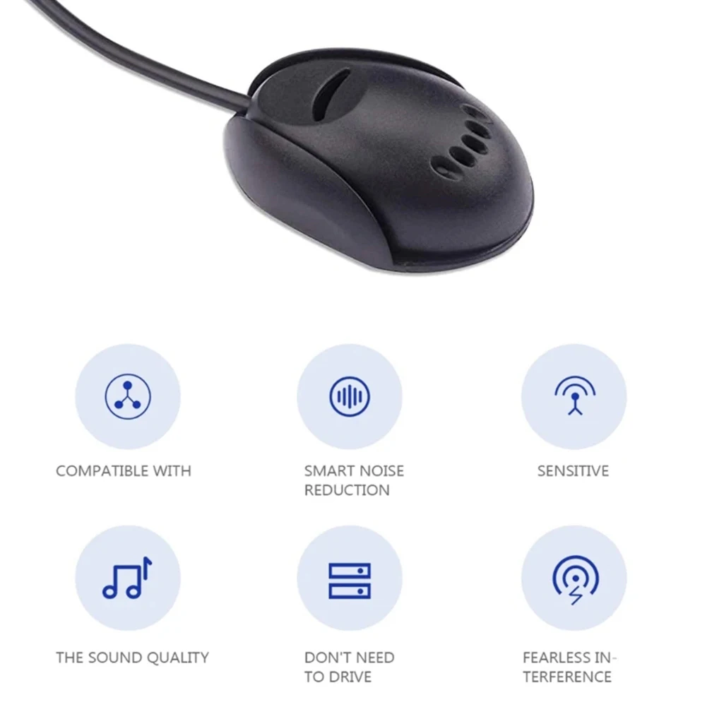 Portable Car Audio Microphone 3.5mm External Mic Intelligent Noise Reduction Microphone for Car Vehicle GPS Bluetooth-compatible - 5