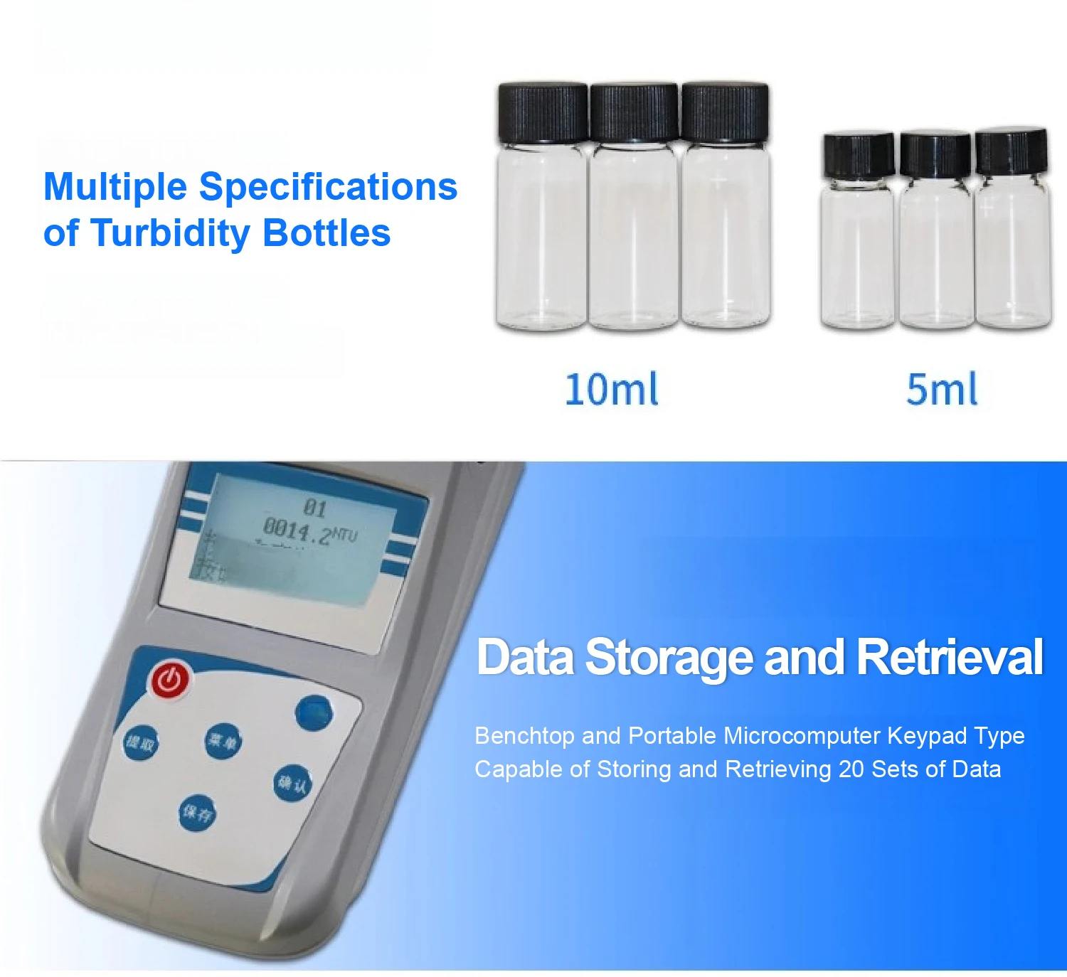 Portable Digital Turbidity Meter ZD-2A 0-1000 NTU 90° Scattered Light Handheld W