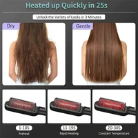 Multifunctional Hair Styler Comb Fast Heated Ceramic Negative Ion Hair Straightening Comb 2 In 1 Hair Curler Straightening Brush 2
