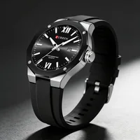 CURREN Minimalist Classic Watch for Men Business Casual Quartz Wristwatches with Silicone Strap Luminous Hands 42mm Dial