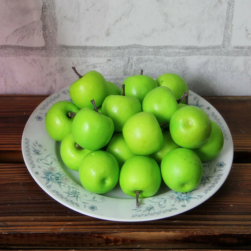 

Photograph Simulation Apples Plastic Props Red/Green Small 10pcs Decoration Fake Foam Fruit Home Kitchen Lifelike